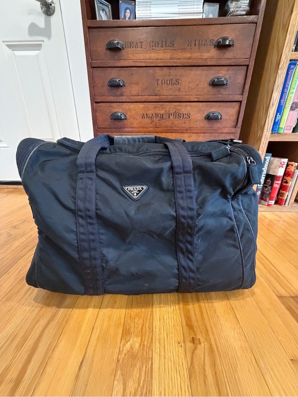 Prada Navy Nylon Weekend Duffel Bag